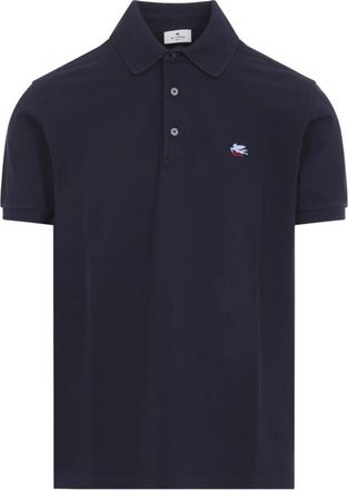 Etro Blue Embroidery Logo Polo