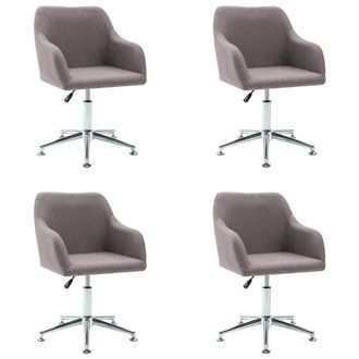 vidaXL Sillas De Comedor Giratorias 4 Unidades Tela Taupe Vidaxl
