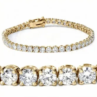 Pompeii3 7Ct TW Round Lab Grown Diamond Womens Tennis Bracelet 14K Yellow Gold 7