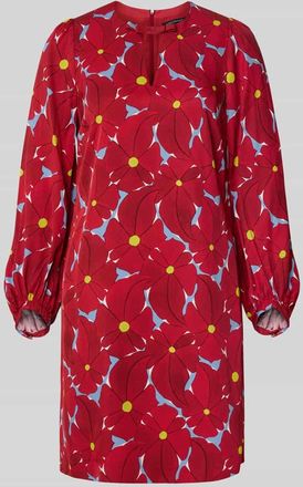 Luisa Cerano Luisa Cerano Tunikakleid aus Viskose mit Schl&uuml;sselloch-Ausschnitt in Dunkelrot, Gr&ouml;&szlig;e 34