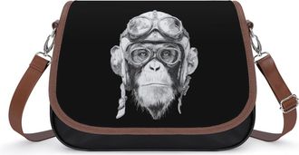 Generic Steampunk Chimp Monkey Fashion Womens Crossbody Bags Novelty Handbag Shoulder Bag Purse