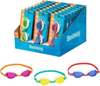 Trade Shop Trade Shop Traesio - Box 24 Pz Occhiali Da Nuoto Piscina Per Bambini Ragazzi 7+ Anni Da 3 Colori 30217