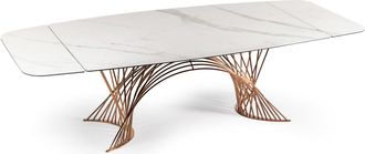 Naos Ausziehbarer Designer Esstisch Latour - Calacatta / Kupfer