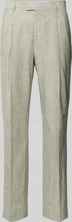 Mc Neal Anzughose aus Leinen-Mix mit B&uuml;gelfalten in Schilf, Gr&ouml;&szlig;e 102