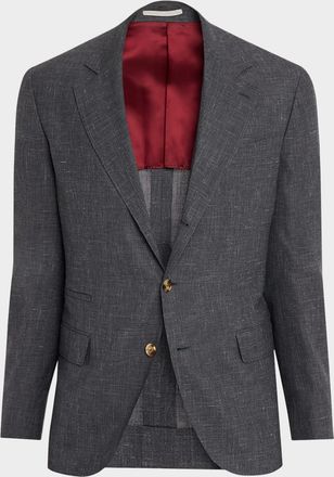 Brunello Cucinelli Mens Wool, Silk and Linen Deconstructed Blazer