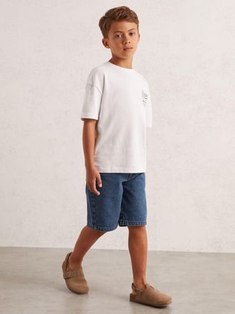 Reiss Bryan Mid Blue 3-9 yrs Denim Bermuda Shorts, Q03