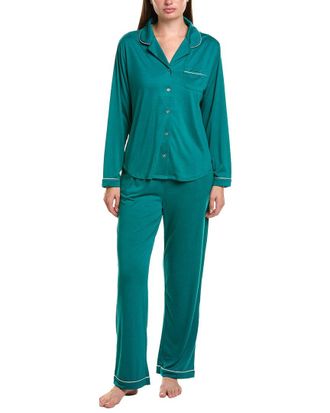 Flora Nikrooz Flora By Flora Nikrooz 2Pc Solid Knit Notch Collar Pajama Set