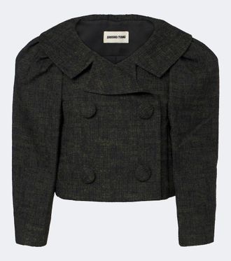Shushu/Tong Cropped double-breasted tweed jacket