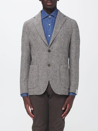 Eleventy Wool and Alpaca Houndstooth Blazer with Peak Lapels