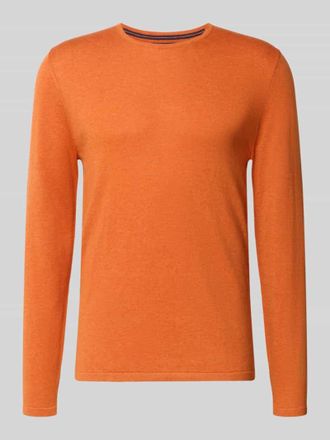 Christian Berg Strickpullover aus Baumwolle mit Rundhalsausschnitt in Orange Melange, Gr&ouml;&szlig;e 3XL