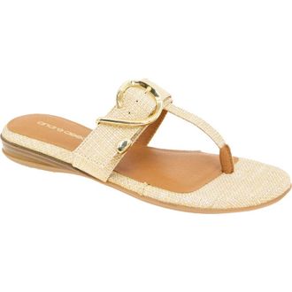 Andr&eacute; Assous Nix T-Strap Sandal in Beige at Nordstrom, Size 6.5