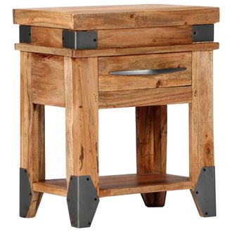 vidaXL Mesita De Noche De Madera Maciza De Acacia 40x30x51 Cm Vidaxl