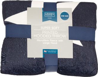 Lewis's Womens Lewiss Printed Hooded Throw - Navy Star | TJ Hughes