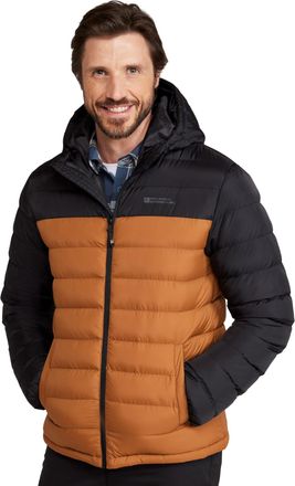 Mountain Warehouse Season Mens Padded Jacket - Water Resistant Puffer Coat, Lightweight, Warm, Lab Tested to -30C, Microfibre Filler - For Travelling, Walking Gold 3XL