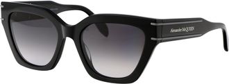 Alexander McQueen Womens Sunglasses Black-Black-Grey Acetate Black/black/grey
