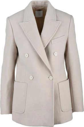 Eleventy Double-Breasted Coat - Dames - Mantel - Beige - XS - Kasjmier - Jassen