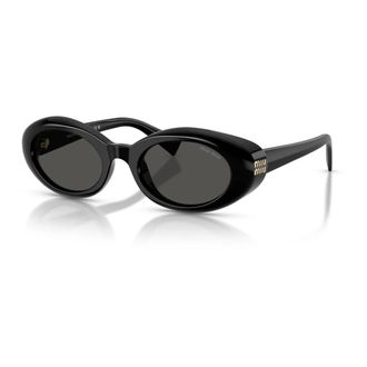 Miu Miu Ovale Zonnebril - Dames - Accessoires - Zwart - Maat: 52 MM Polyamide