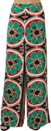 Ciebon Kat Geo Print Wide Leg Pants in Green Multi at Nordstrom, Size X-Small