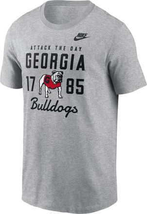 Nike Georgia Legacy Stacked Est Nike Mens College T-Shirt in Grey | N19906GUGV-AZ2