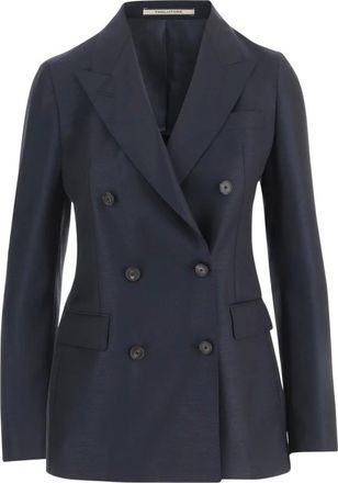 Tagliatore Blazers, female, Blue, XS, Double-breasted Wool Jacket