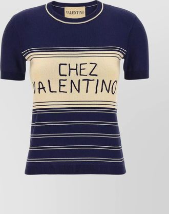 Valentino Garavani chez valentino striped crew neck t-shirt