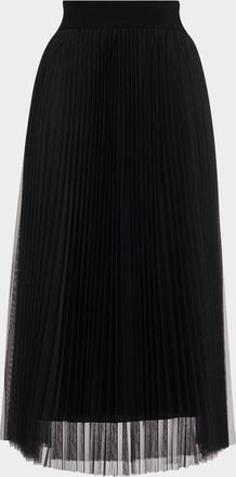 Fabiana Filippi Pleated Tulle A-Line Midi Skirt