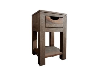 Massivmoebel24 Tavolo DAppoggio In Legno Di Sheesham / Palissandro 29x29x50 Grigio Scuro Oliato Nature Grey 30