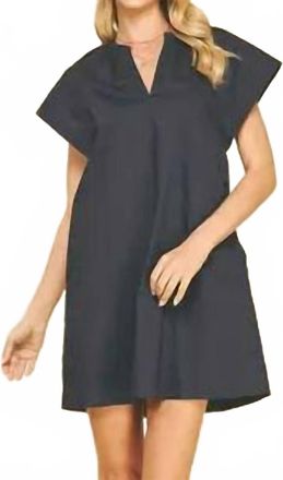 Pinch Design Womens V Neck Tunic Mini Dress In Ink