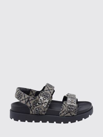 Tory Burch Sandali Mellow in canvas jacquard con logo Double T e suola platform