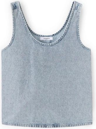 Motivi Tops, Dames, Blauw, 2Xs, Denim, Sleeveless Tops