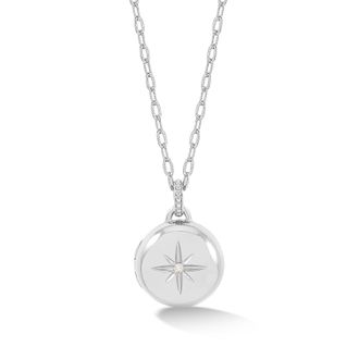 Dower & Hall Round Starburst Diamond Photo Locket
