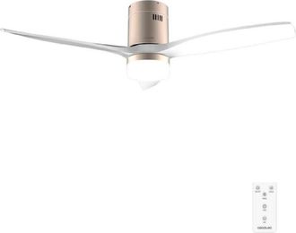 Cecotec Cecotec Ventilador De Techo Con Luz Y Mando A Distancia De 52 Energysilence Aero 5600 Classic Gold&white. Motor Dc 40w, 3 Aspas