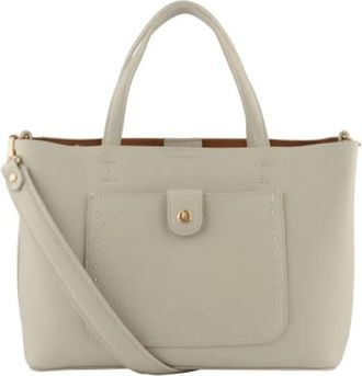Pourchet Bride Zachte Tas met Handvat - Dames - Handtassen - Beige - ONE Size - Leer - Tassen
