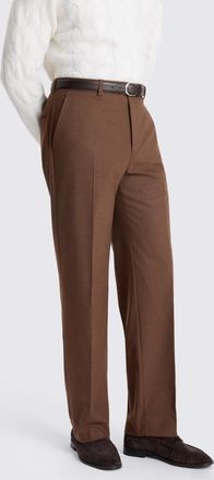 Moss Relaxed Fit Chestnut Flannel Trousers
