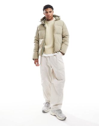 Jack & Jones Piumino oversize squadrato beige-Neutro