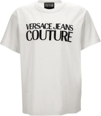 Versace Jeans Couture T-shirt met ronde hals - Heren - T-shirts - Wit - 2XL - Katoen - Tops