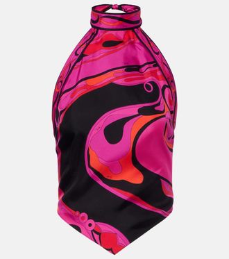 Pucci Top Iride de sarga de seda