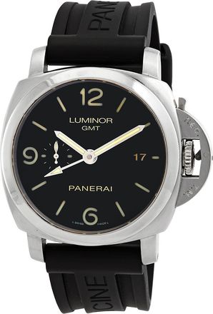 Officine Panerai Pre-owned Panerai Luminor 1950 3 Days GMT Automatic Black Dial Mens Watch PAM00320