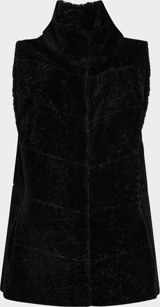 Gorski Reversible Textured Lamb Shearling Vest