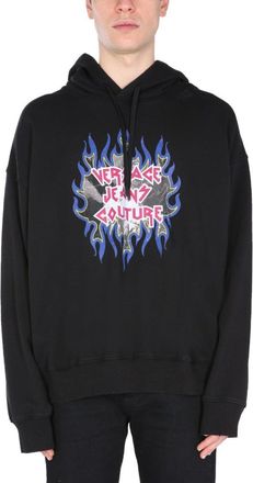 Versace Jeans Couture Graphic Logo Hoodie With Drawstring