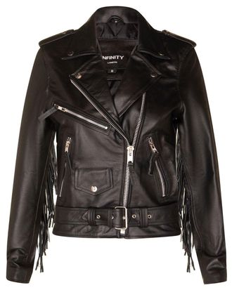 Infinity Leather FRINGE TASSELED Biker Jacket - Seville