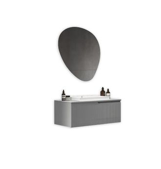 Aquadesign Mueble de ba&ntilde;o 3 piezas en mdf gris mate