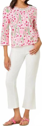 Lilly Pulitzer Clairmont 3/4 Sleeved Knit Top In Conch Shell Pink