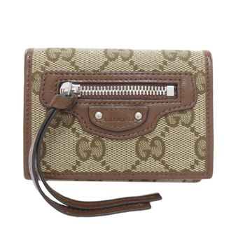 Gucci Brown Canvas Leather Wallet (Bi-Fold) (Pre-Owned)