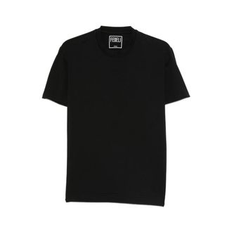 Fedeli T-Shirts, male, Black, Size: 4XL Crew Neck T-shirt