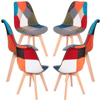 Regalos Miguel Packs Sillas Comedor - Pack 6 Sillas Synk Patchwork - Patchwork Clear