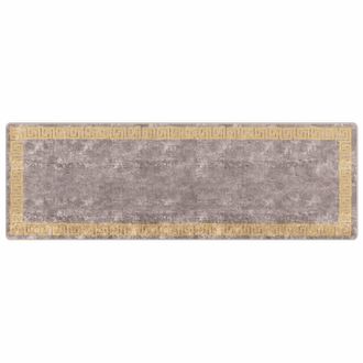 vidaXL Pasillo De Alfombra Marsa Gris 100 X 300 Cm Poli&eacute;ster Y Pvc Vidaxl