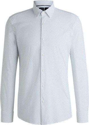 BOSS Slim-fit shirt in printed performance-stretch jersey