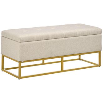 HOMCOM Banco de almacenamiento 110x44x48 cm beige