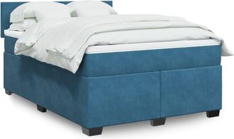 vidaXL Vidaxl - Cama Box Spring Con Colch&oacute;n Terciopelo Azul 160x200 Cm